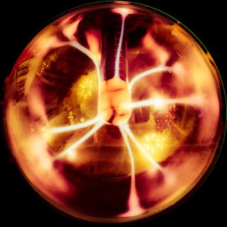 A plasma orb with electric streaks
