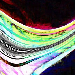 An abstract cgi image with swooshing colors.
